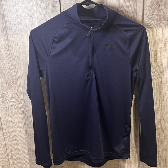 Under Armour Dark Blue Quarter Zip Long Sleeve - Picture 1 of 5